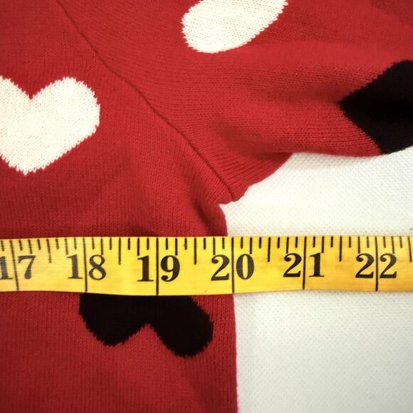 Charter Club Sweater Womens XL Red Heart Pattern Festive Crew Classic Playful - Picture 4 of 5
